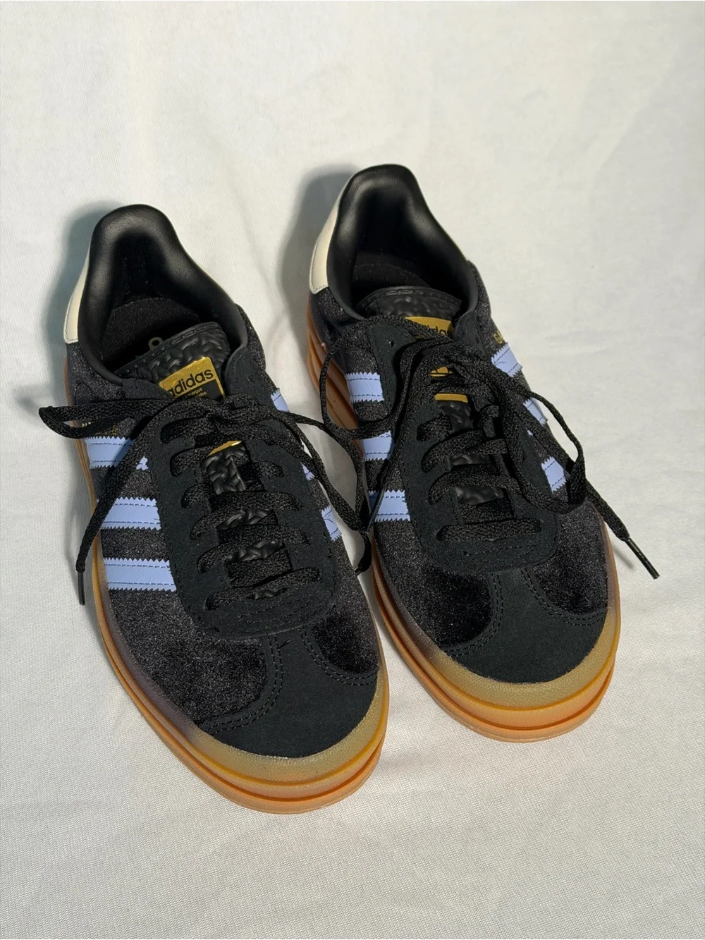 Adidas Gazelle Bold Triple Stack Black Velvet Purple Platform Girls 4.5 Y/W6 NWT